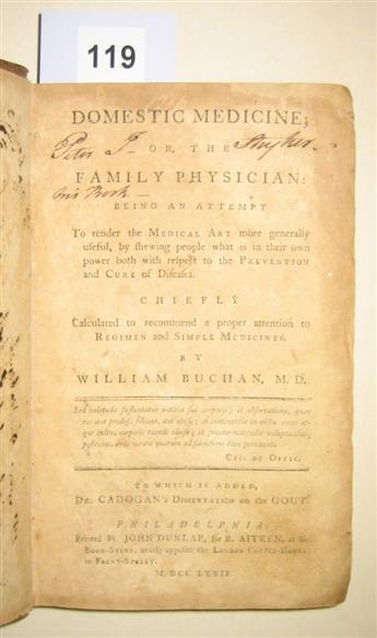 (EARLY AMERICAN IMPRINT.) Buchan, William. Domestic Medicine; or, The Family Physician,